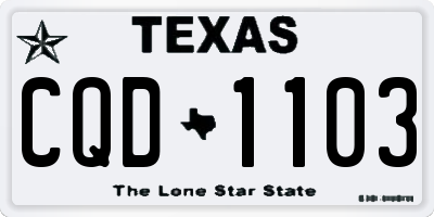 TX license plate CQD1103