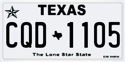 TX license plate CQD1105
