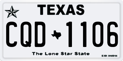 TX license plate CQD1106