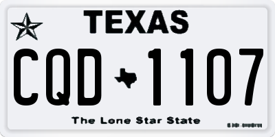 TX license plate CQD1107