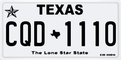 TX license plate CQD1110