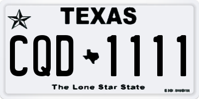 TX license plate CQD1111
