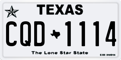 TX license plate CQD1114