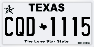 TX license plate CQD1115