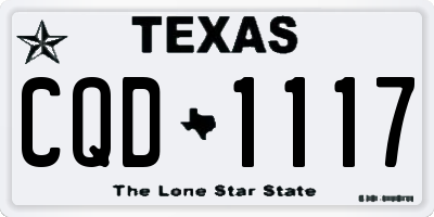 TX license plate CQD1117
