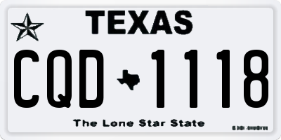 TX license plate CQD1118