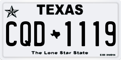 TX license plate CQD1119