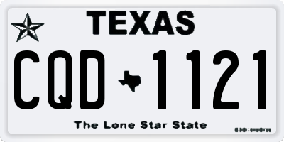 TX license plate CQD1121