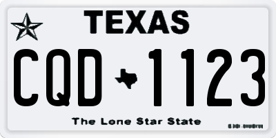 TX license plate CQD1123