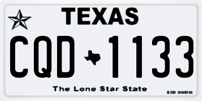 TX license plate CQD1133