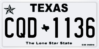TX license plate CQD1136