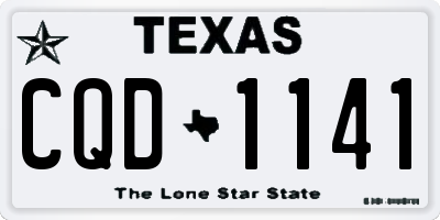 TX license plate CQD1141