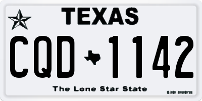 TX license plate CQD1142