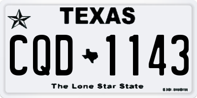 TX license plate CQD1143