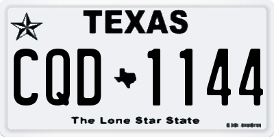 TX license plate CQD1144