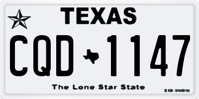 TX license plate CQD1147