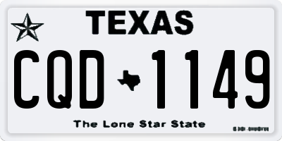 TX license plate CQD1149