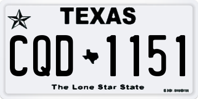 TX license plate CQD1151
