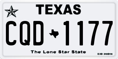 TX license plate CQD1177