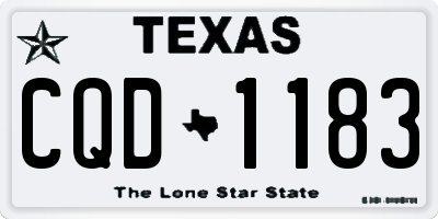 TX license plate CQD1183