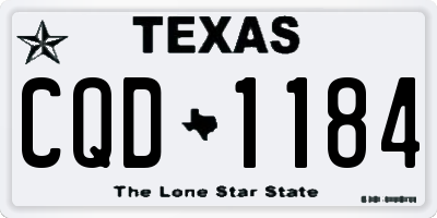 TX license plate CQD1184
