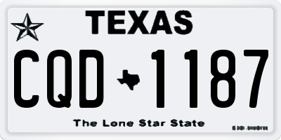 TX license plate CQD1187