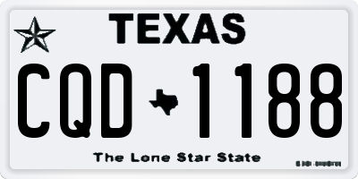 TX license plate CQD1188