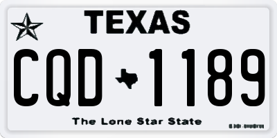 TX license plate CQD1189