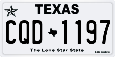 TX license plate CQD1197