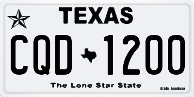 TX license plate CQD1200
