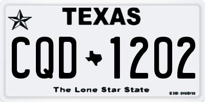 TX license plate CQD1202