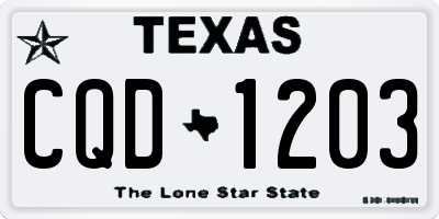 TX license plate CQD1203