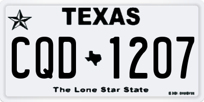 TX license plate CQD1207
