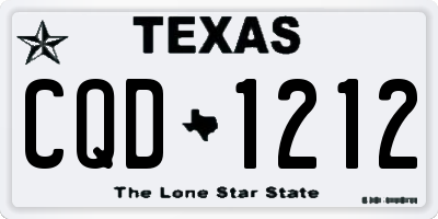 TX license plate CQD1212