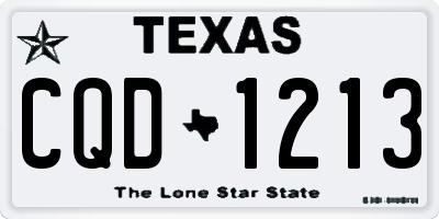 TX license plate CQD1213