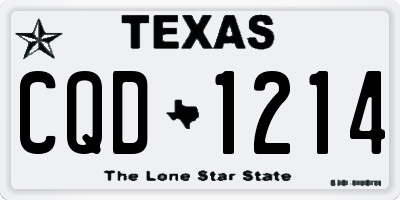 TX license plate CQD1214