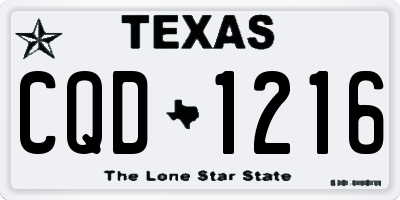 TX license plate CQD1216