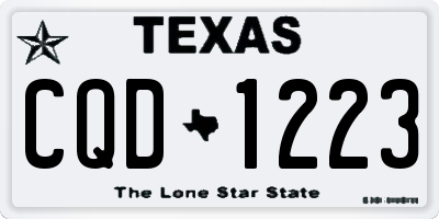 TX license plate CQD1223