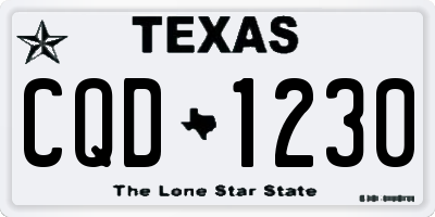 TX license plate CQD1230