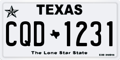 TX license plate CQD1231