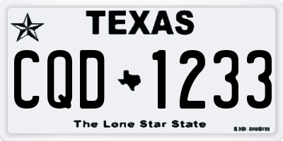 TX license plate CQD1233