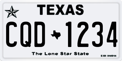 TX license plate CQD1234