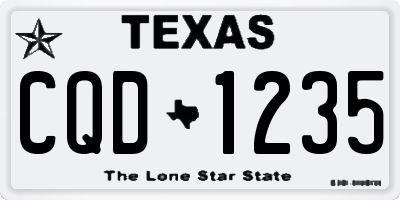 TX license plate CQD1235