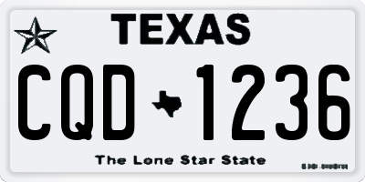 TX license plate CQD1236
