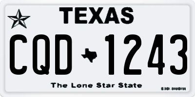 TX license plate CQD1243