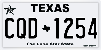 TX license plate CQD1254