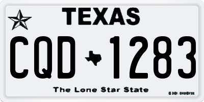 TX license plate CQD1283