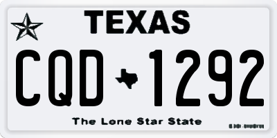 TX license plate CQD1292
