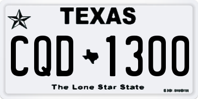 TX license plate CQD1300