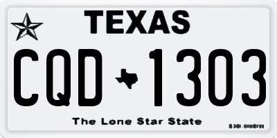 TX license plate CQD1303